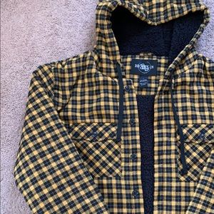 Hooded Sherpa Flannel Jacket